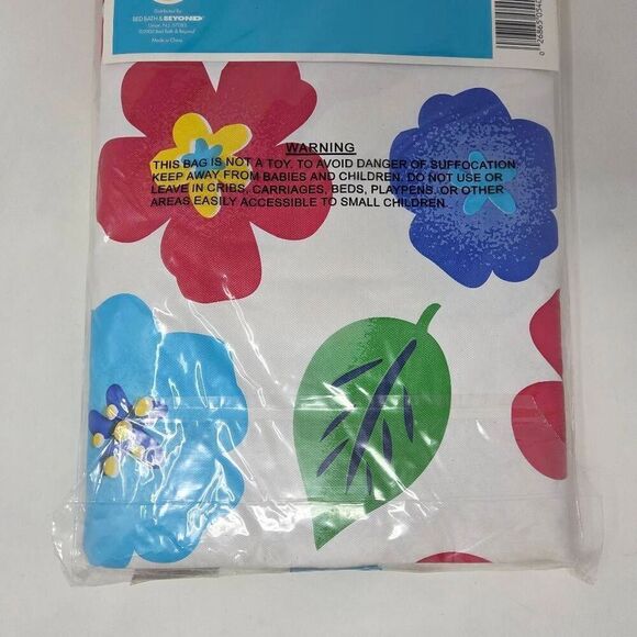 VINTAGE BED BATH & BEYOND UMBRELLA TABLECLOTH SUMMER FLORAL 70" ROUND VINYL NEW - Picture 7 of 7